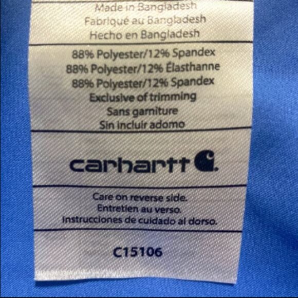 CARHARTT Men's Force Modern Fit Scrub Top BLUE Size S - Picture 6 of 6